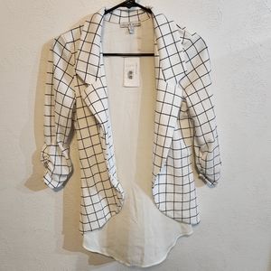 Dry Goods Windowpane Black and White Blazer